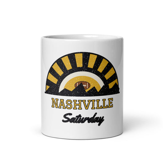 Nashville Saturday Mug in white, front