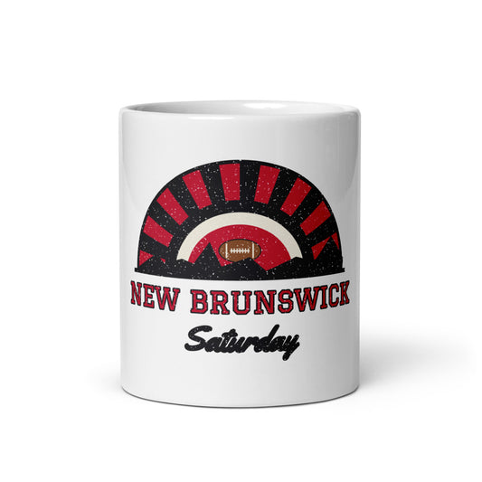 New Brunswick Saturday Mug in white, front
