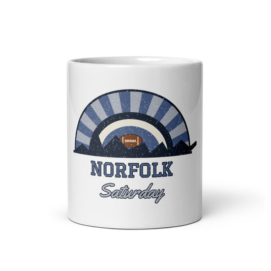 Norfolk Saturday Mug in white, front