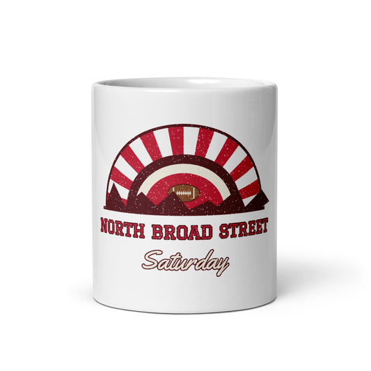 North Broad Street Saturday Mug in white, front