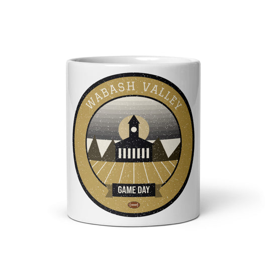 Old Gold & Black Wabash Game Day Mug in white, front