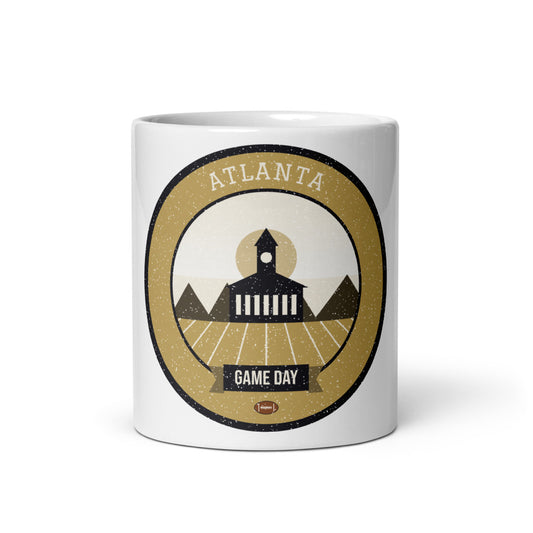Old Gold Midtown Game Day Mug in white, front