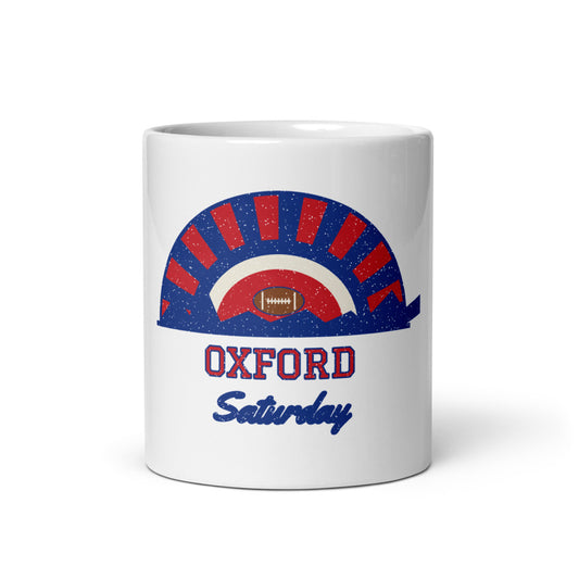 Oxford Saturday Mug in white, front