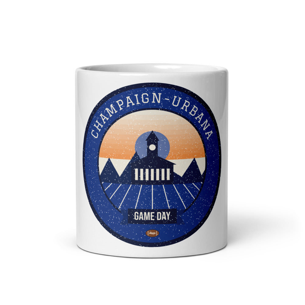 Prairie Orange & Blue Game Day Mug in white, front
