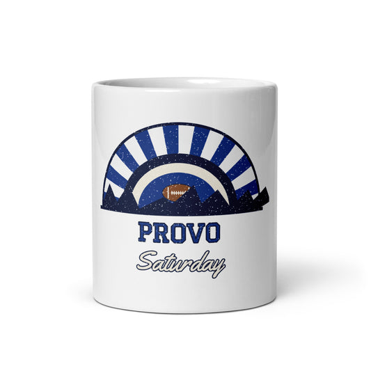 Provo Saturday Mug in white, front
