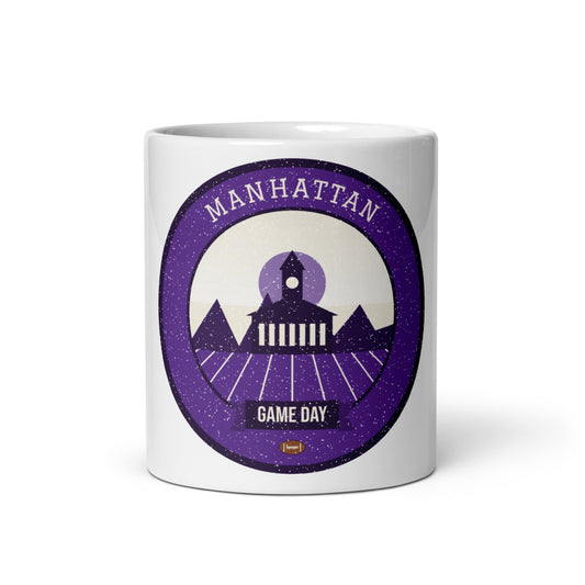 Purple Flint Hills Game Day Mug in white, front