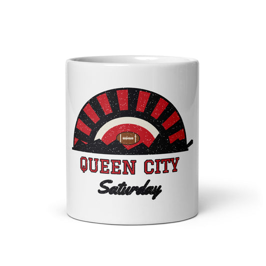 Queen City Saturday Mug in white, front