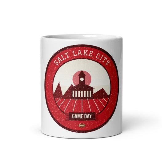 Red Rock Wasatch Front Game Day Mug in white, front