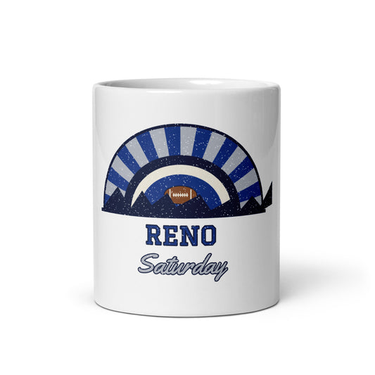 Reno Saturday Mug in white, front