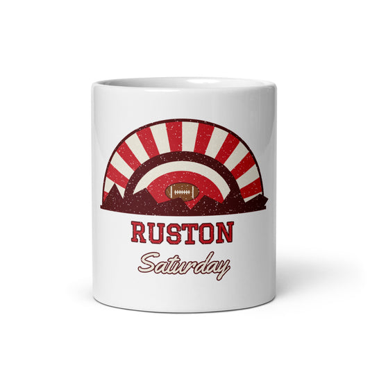 Ruston Saturday Mug in white, front