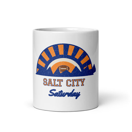 Salt City Saturday Mug in white, front