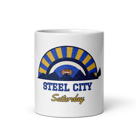 Steel City Saturday Mug in white, front