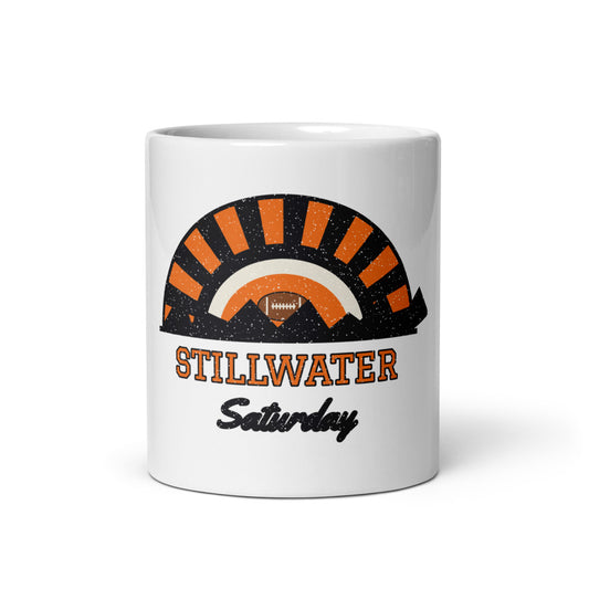 Stillwater Saturday Mug in white, front