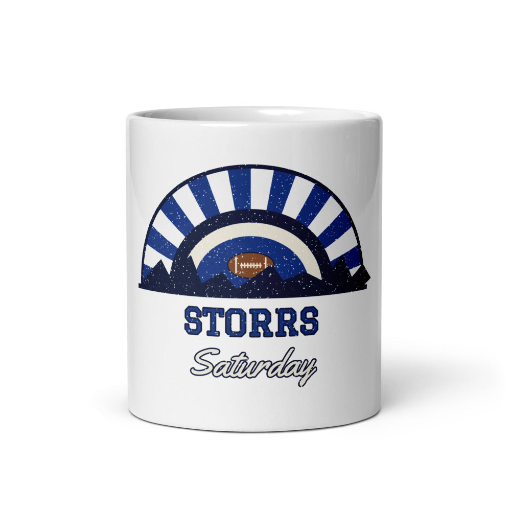 Storrs Saturday Mug in white, front