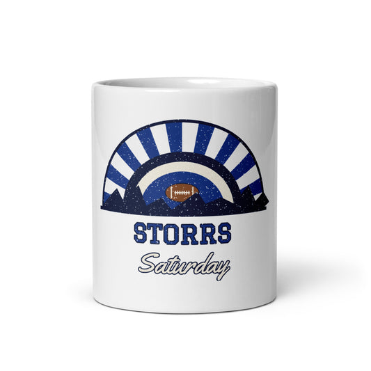 Storrs Saturday Mug in white, front