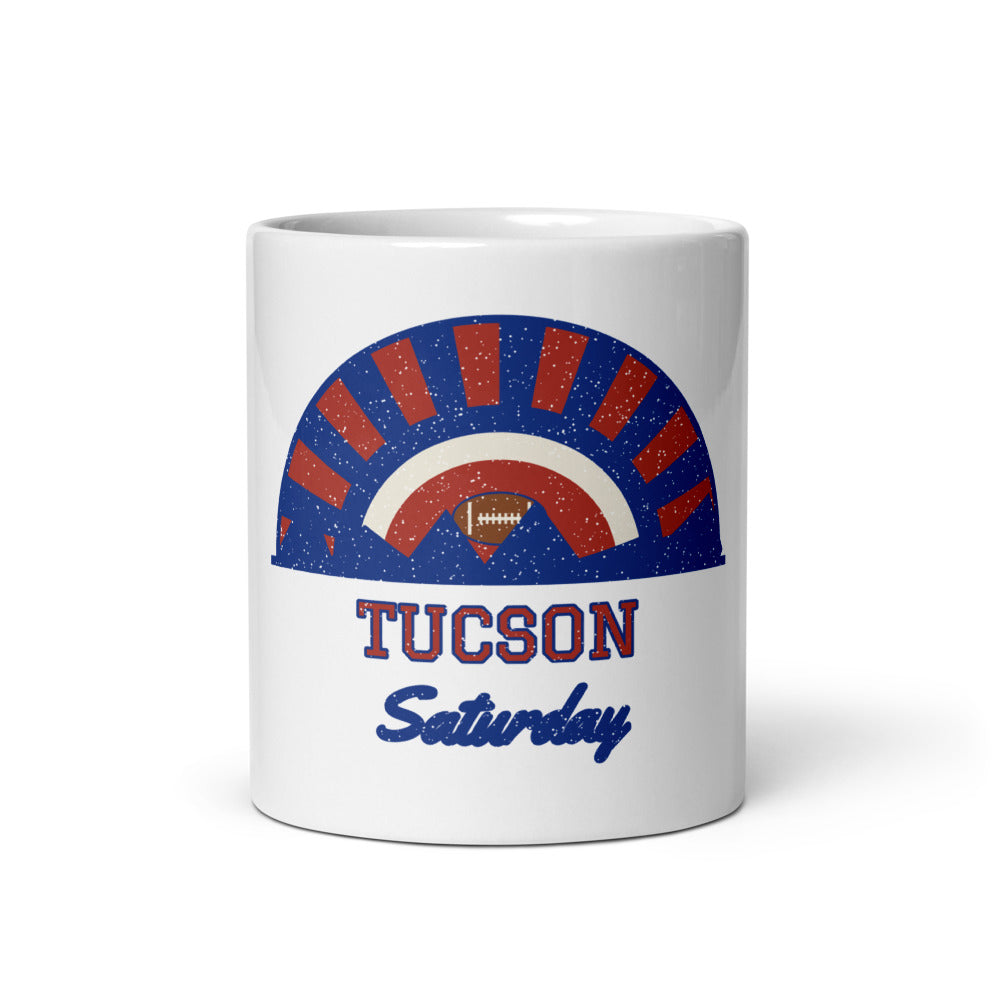 Tucson Saturday Mug in white, front