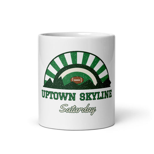 Uptown Skyline Saturday Mug in white, front