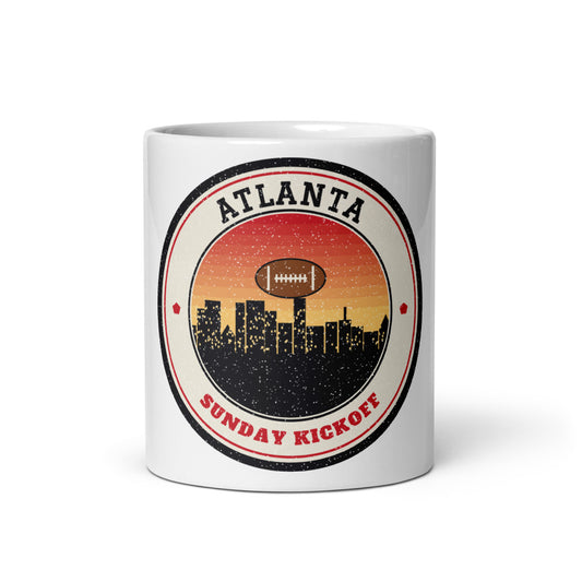 Atlanta Sunday Kickoff Mug in white, front