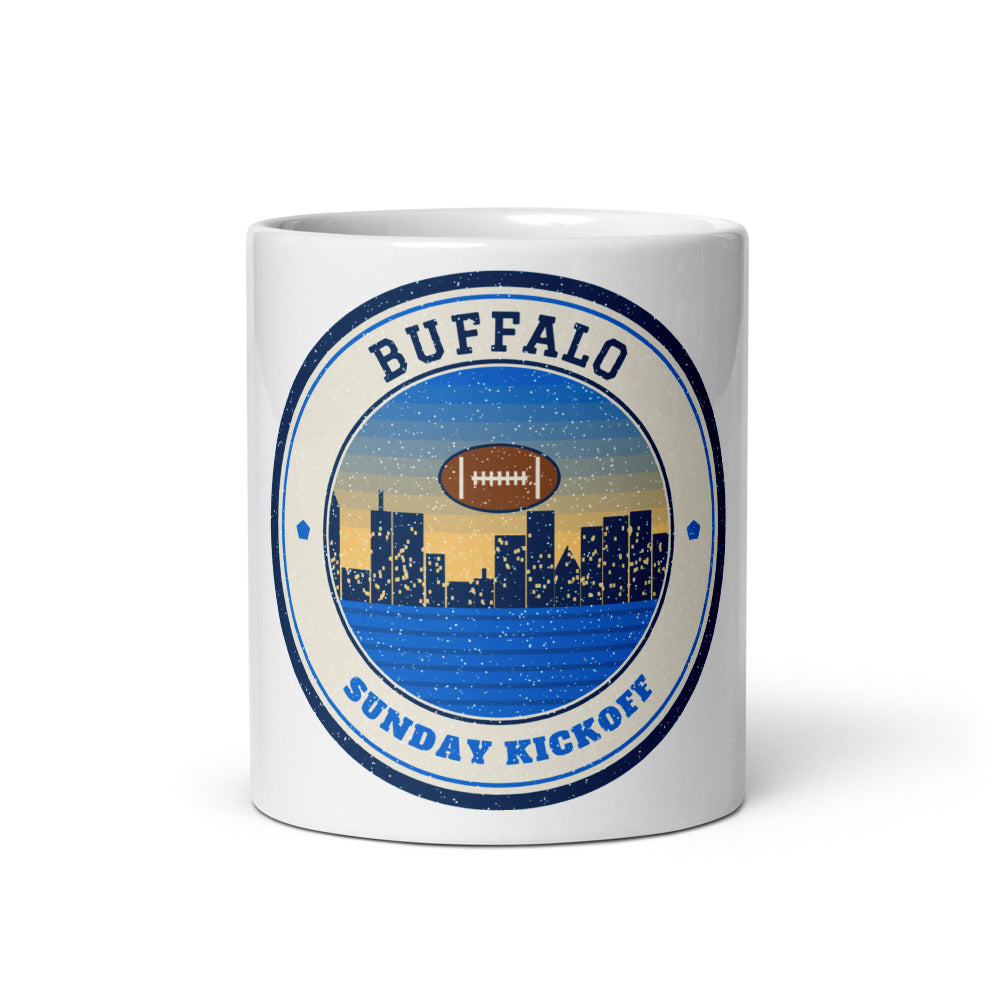 Buffalo Sunday Kickoff Mug in white, front