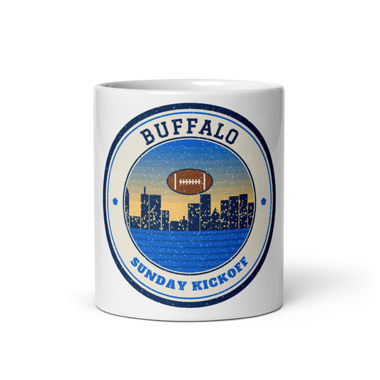Buffalo Sunday Kickoff Mug in white, front