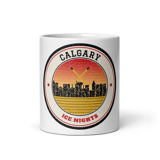 Calgary Ice Nights Mug in white, front