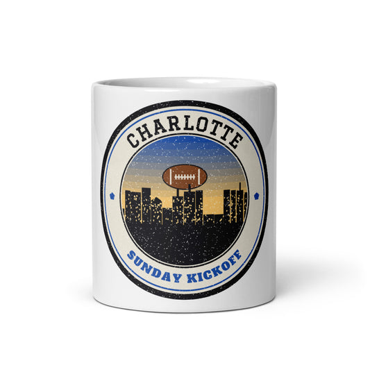 Charlotte Sunday Kickoff Mug in white, front