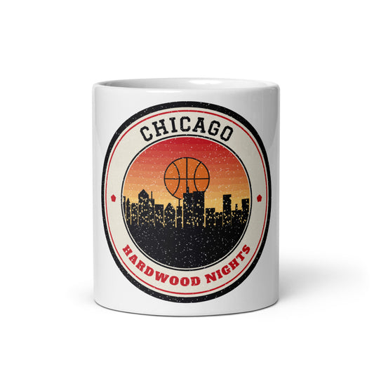 Chicago Hardwood Nights Mug in white, front