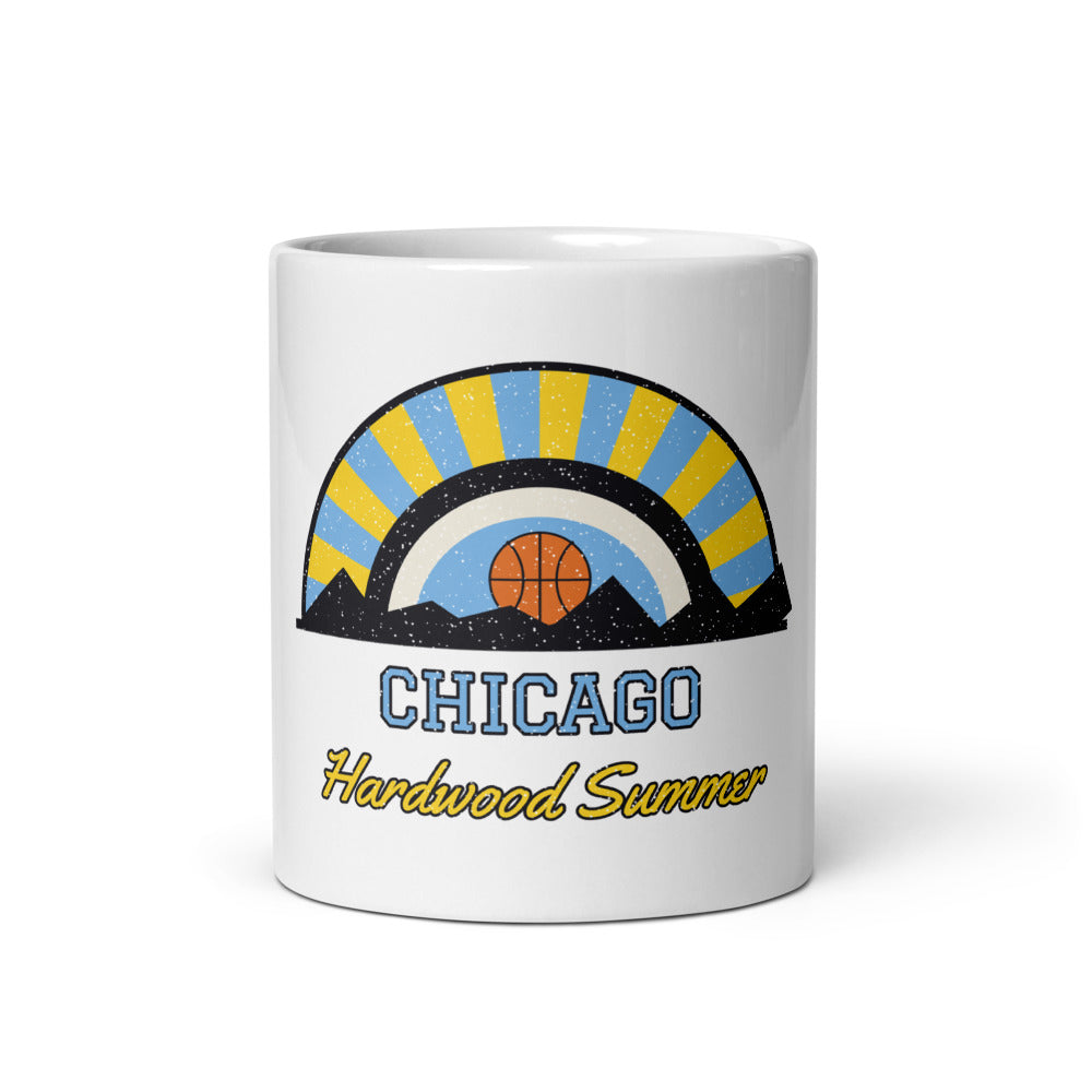 Chicago Hardwood Summer Mug in white, front