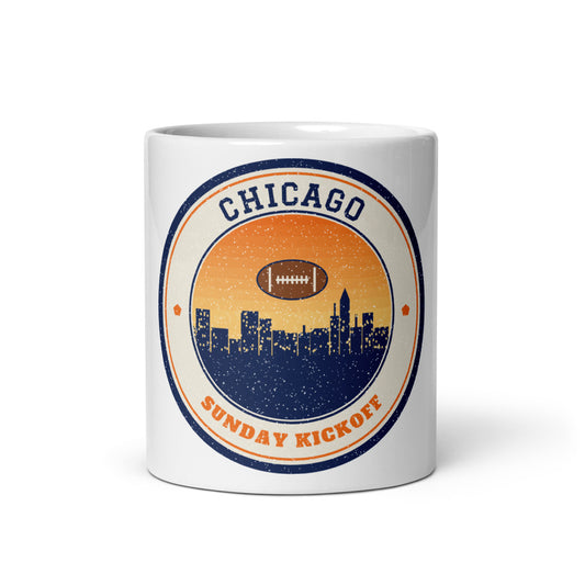 Chicago Sunday Kickoff Mug in white, front