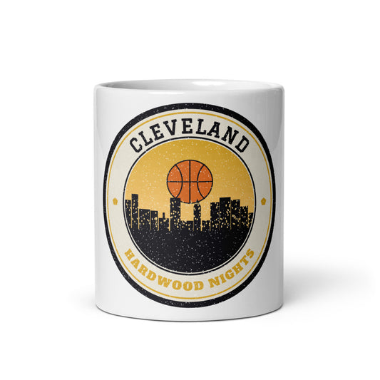 Cleveland Hardwood Nights Mug in white, front