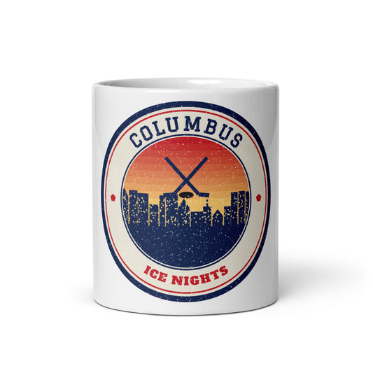 Columbus Ice Nights Mug in white, front