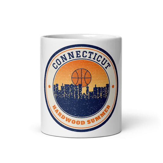 Connecticut Hardwood Summer Mug in white, front
