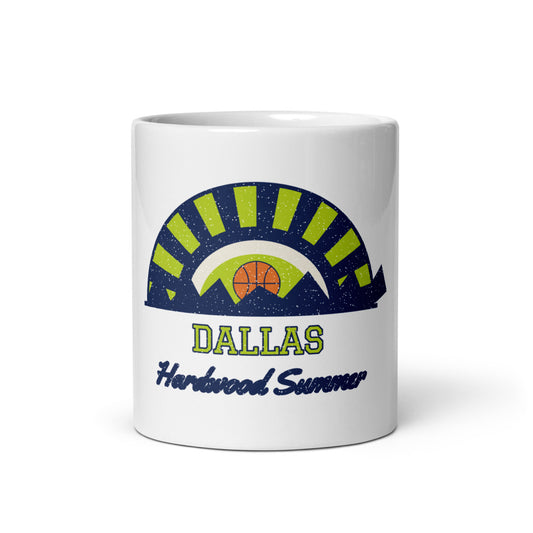 Dallas Hardwood Summer Mug in white, front