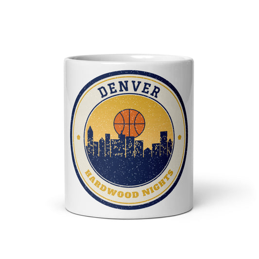 Denver Hardwood Nights Mug in white, front