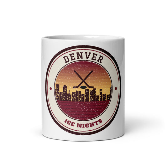 Denver Ice Nights Mug in white, front