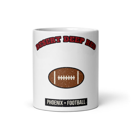 Desert Deep Red Football Mug in white, front