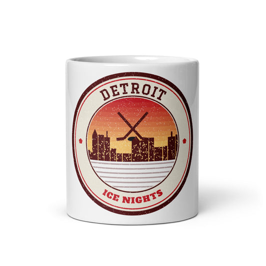 Detroit Ice Nights Mug in white, front