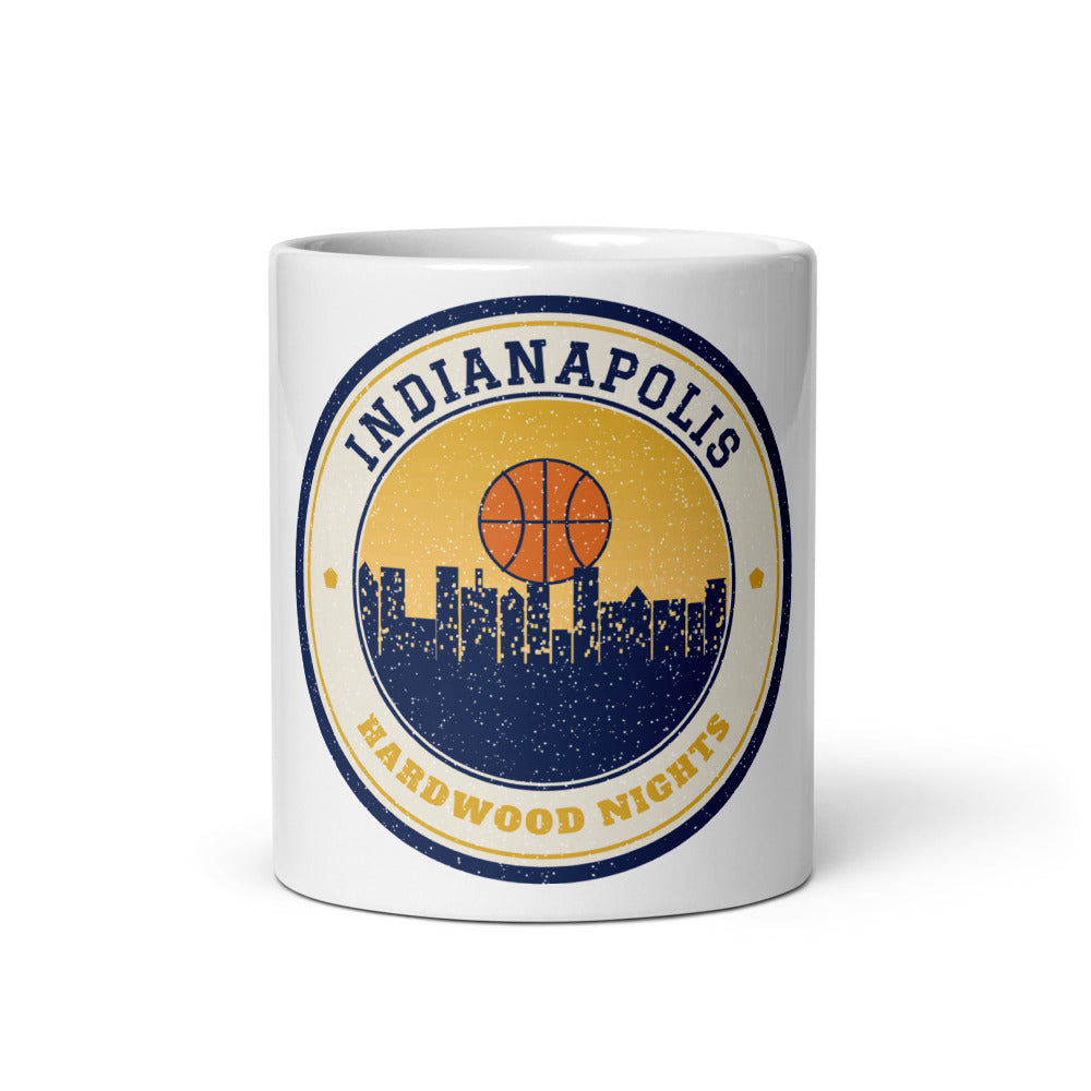 Indianapolis Hardwood Nights Mug in white, front