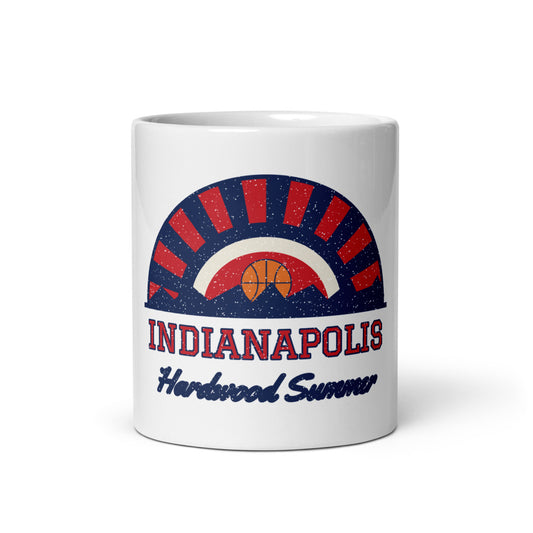Indianapolis Hardwood Summer Mug in white, front