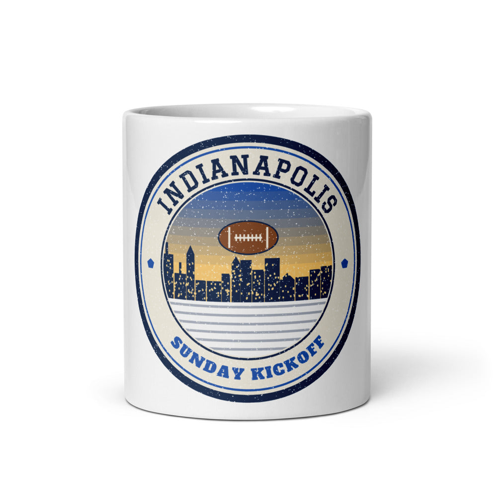 Indianapolis Sunday Kickoff Mug in white, front