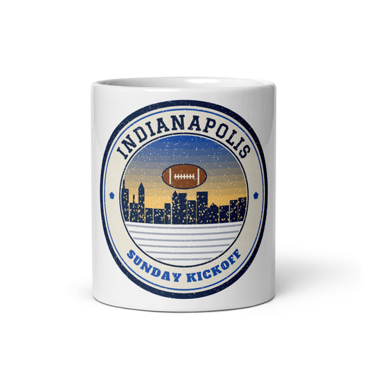 Indianapolis Sunday Kickoff Mug in white, front