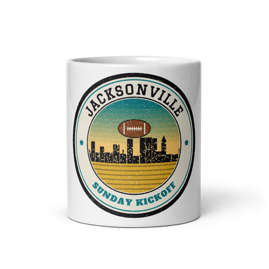 Jacksonville Sunday Kickoff Mug in white, front