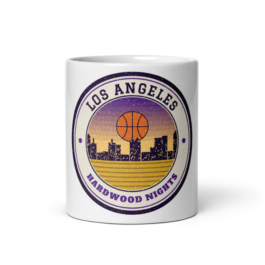 Los Angeles Hardwood Nights Mug in white, front