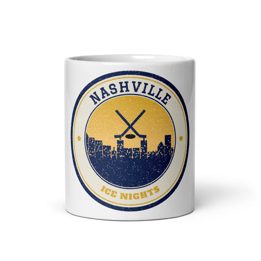 Nashville Ice Nights Mug in white, front