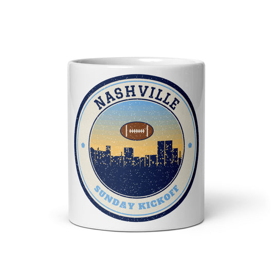 Nashville Sunday Kickoff Mug in white, front