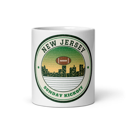New Jersey Sunday Kickoff Mug in white, front