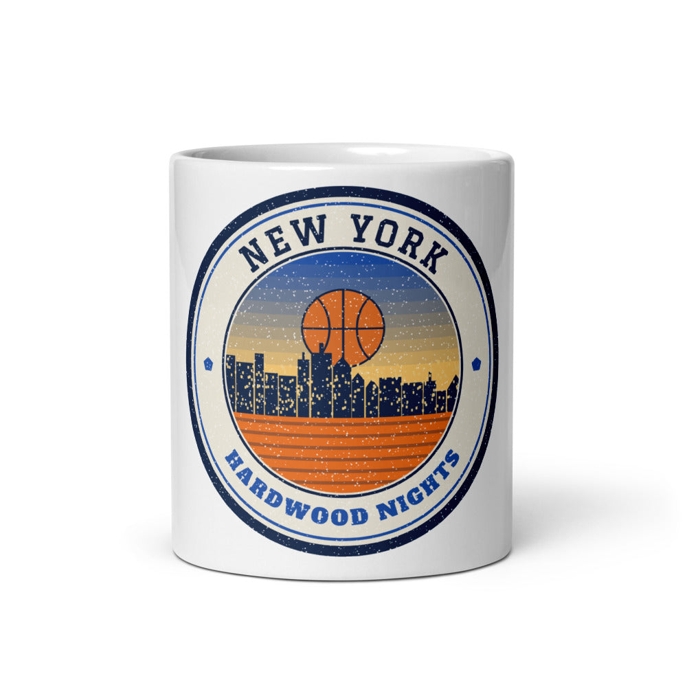 New York Hardwood Nights Mug in white, front