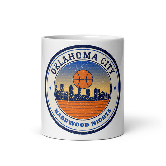Oklahoma City Hardwood Nights Mug in white, front