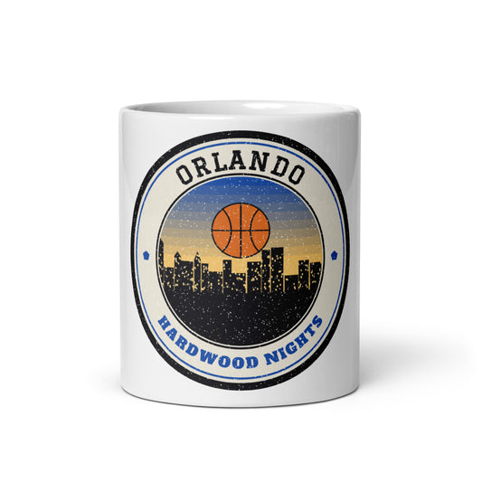 Orlando Hardwood Nights Mug in white, front
