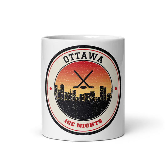 Ottawa Ice Nights Mug in white, front